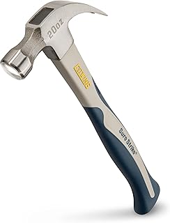 ESTWING Sure Strike Hammer - 20 oz Rip Claw Hammer with Smooth Face & Carbon Fiber Handle - SSCF20S