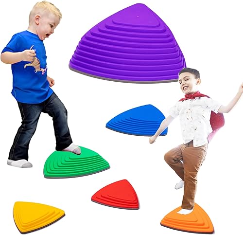 OMNISAFE Stepping Stones para niños, juguete de piedras de lava de equilibrio para niños pequeños, bordes de goma antideslizantes y superficie de