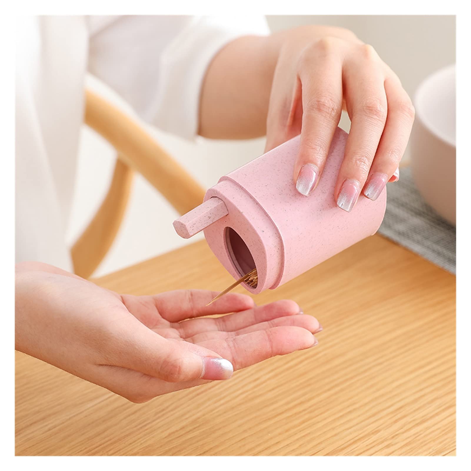 Wdwdw Pink Toothpicks Dispenser Toothpick Box Holder Container Portable Storage Kitchen Organizer Holder