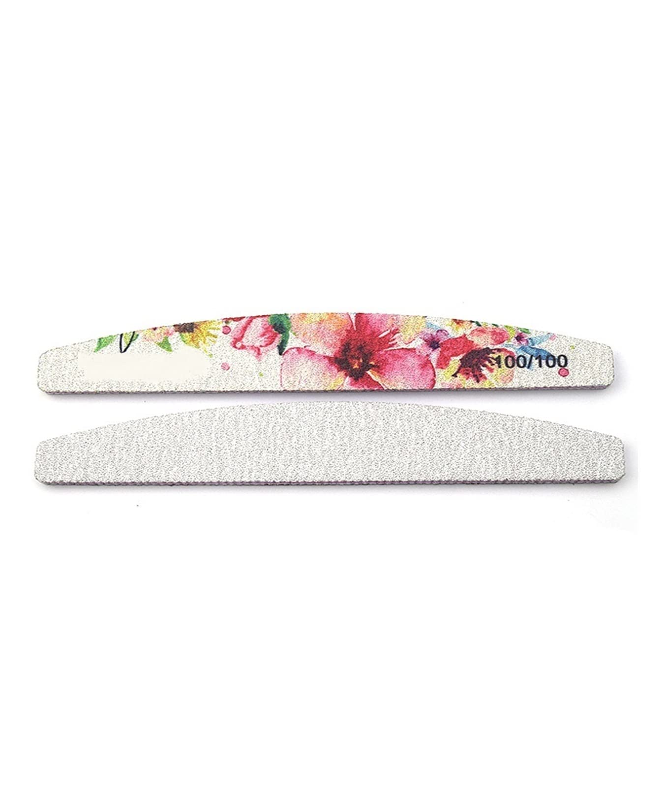 Dubbelsidig nagelfil, nagelbuffert sandblock Półksiężycowe, dwustronne pilniki do paznokci z gąbką, 100/100, z nadrukiem, opakowanie 100 szt.