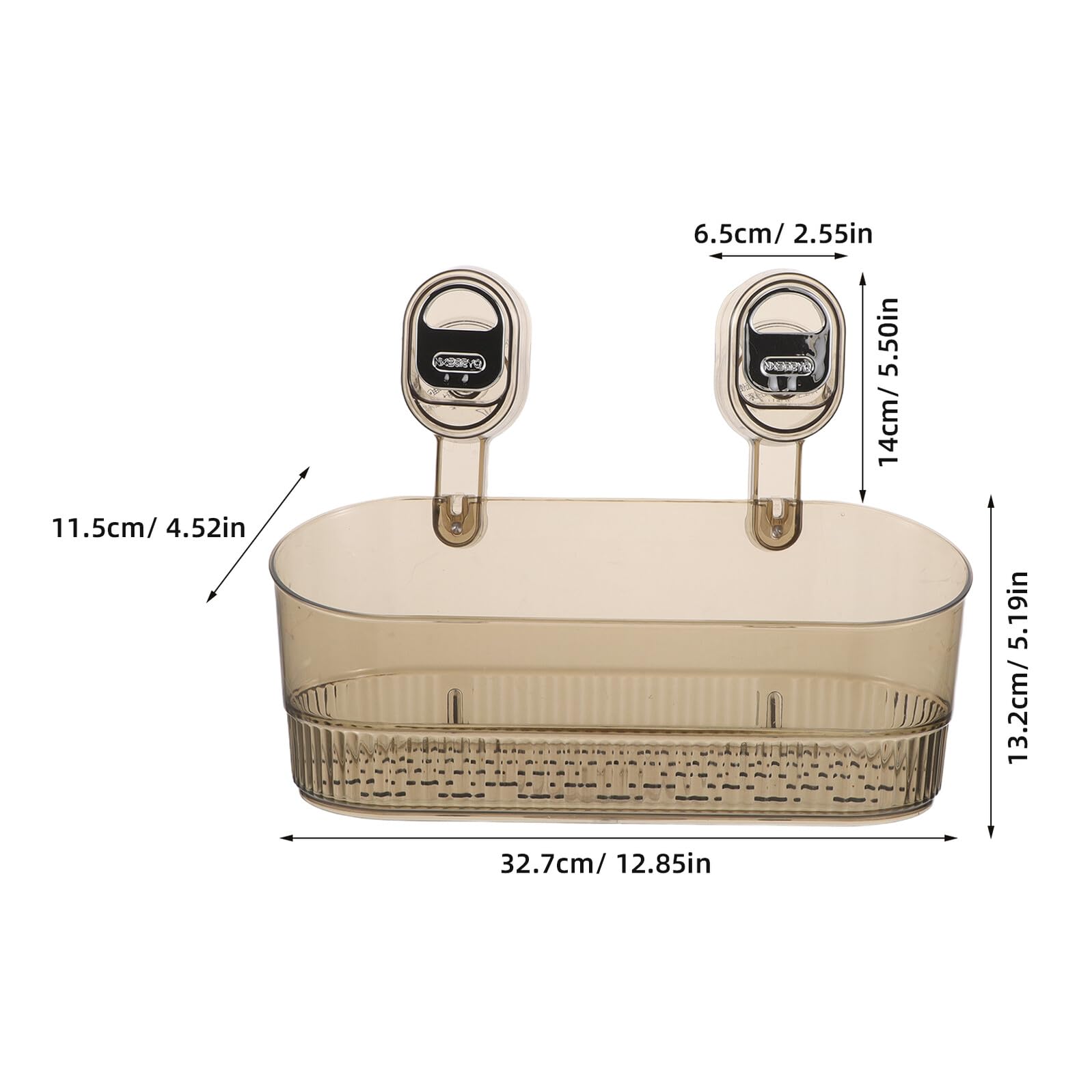 Ipetboom Mensola Portaoggetti a Ventosa senza Foratura 2 Pezzi, Supporto Doccia Regolabile Drenaggio Rapido in Acrilico Trasparente, Organizer Bagno per Shampoo, Rasoi e Accessori