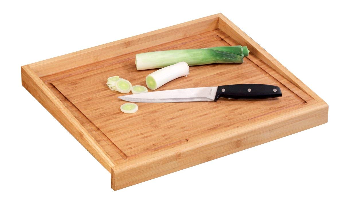 Zeller 2057793 Planche à Découper avec Rebord en Bambou Marron 50 x 40 x 4,5 cm