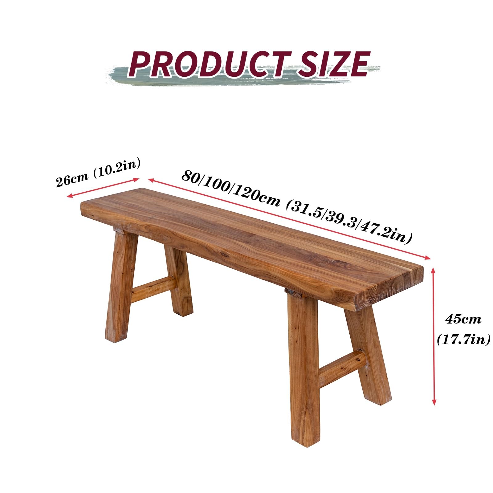 Banco Madera Taburete Woody Reposapies Salon Banqueta Dormitorio De Entrada Pie Cama Tocador Maquillaje Otomana Natural para Dormitorio, Entrada, Comedor