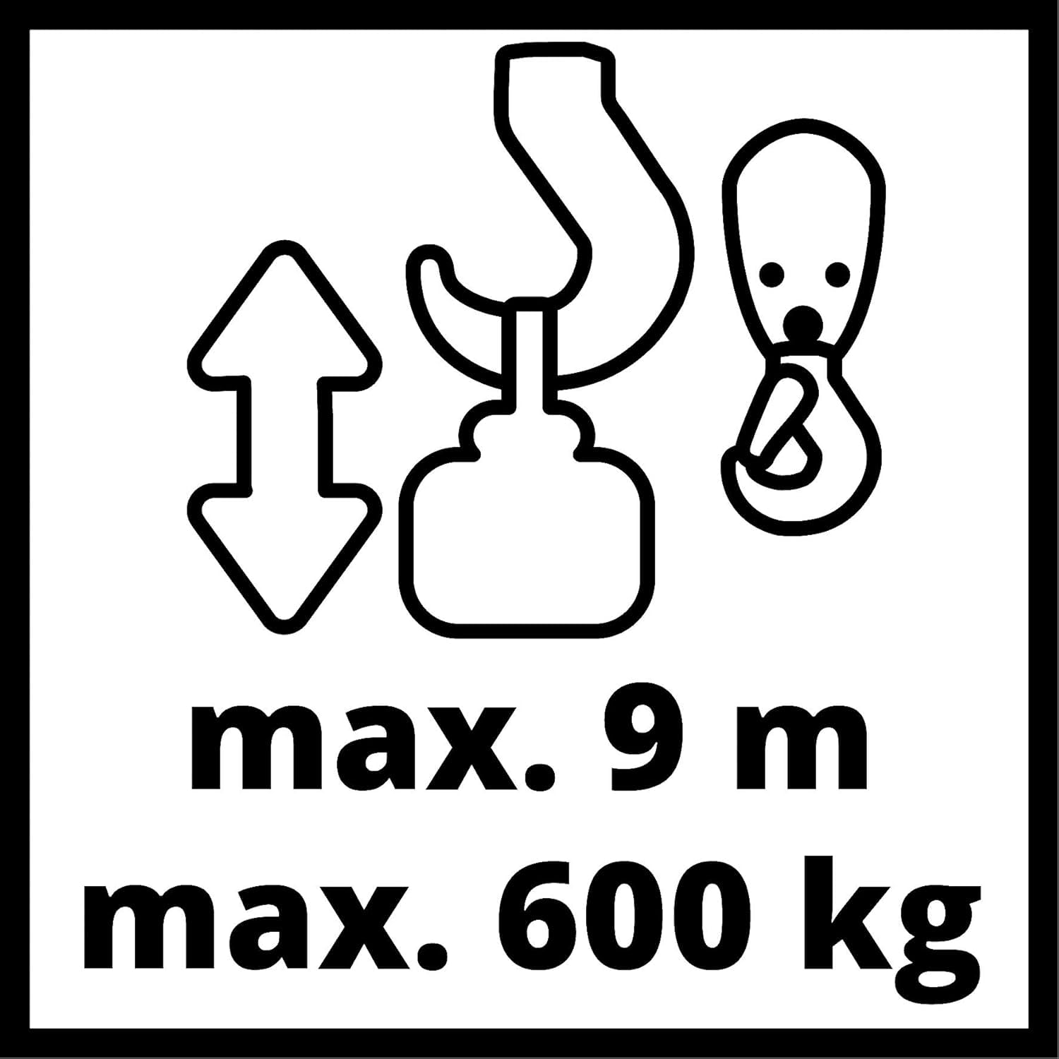 Einhell Wciągarka linowa TC-EH 600 (1050 W, nośność bez rolki zwrotnej 300 kg na 18 m/z rolką zwrotną 600 kg na 9 m, linka stalowa 18 m (Ø 4,5 mm), w zestawie z pałąkiem zabezpieczającym na haku