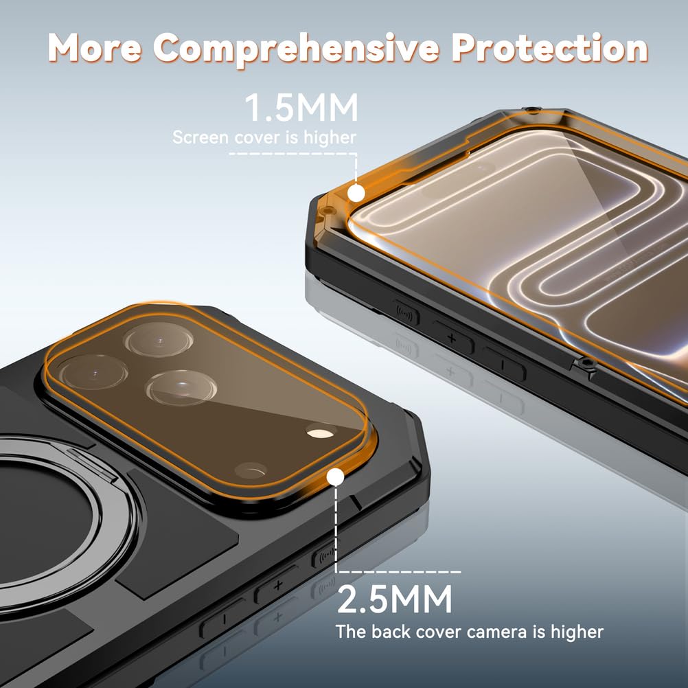 Custodia in metallo resistente per smartphone, copertura completa in alluminio con protezione schermo integrata e cavalletto, design antiurto, colore rosso