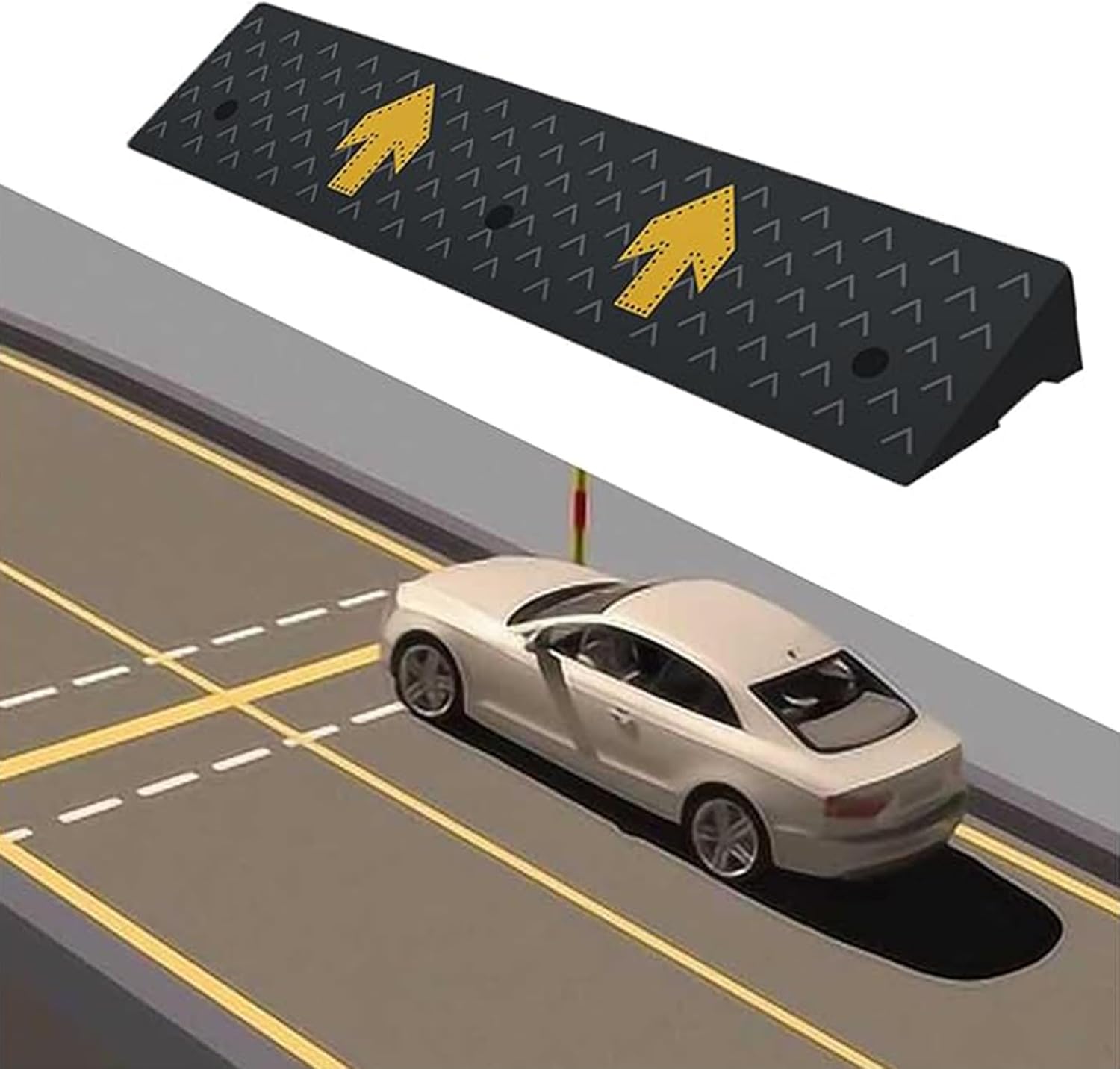 Heavy Duty Threshold Ramp, Portable Curb Ramp for Wheelchairs and Mobility Scooters, Non-Slip Handicapped Entry for Home