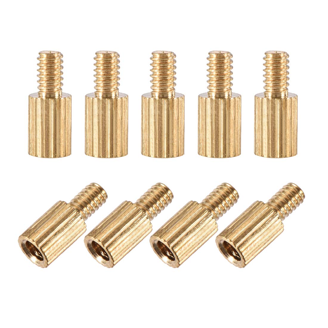 uxcell M2x4mm+4mm Male-Female Brass Cylinder Knurled PCB Motherboard Spacer Standoff for FPV Drone Quadcopter, Computer & Circuit Board 55pcs-image-26