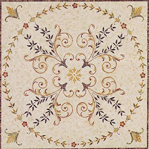 Mozaico Geometric Stone Tile Mosaic - Samia | Mosaic Art | Mosaic Designs | Mosaic Artwork | Mosaic Wall Art Floor Inlay | Handmade Mosaics | 24" x 24"