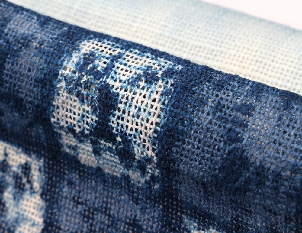 Amazon.co.jp: 未仕立 西陣織 渡文謹製 真綿紬 夏物八寸名古屋帯 紺色