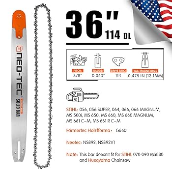  Peak - まぁく Amazon.com: FARMMAC 28 Inch Chainsaw Guide Bar & Chain Combo