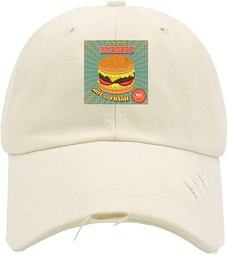 Running Hats for Women Hamburger Vintage Hats for Women Tennis Hat Trendy Burgerr Squad Summer Hats