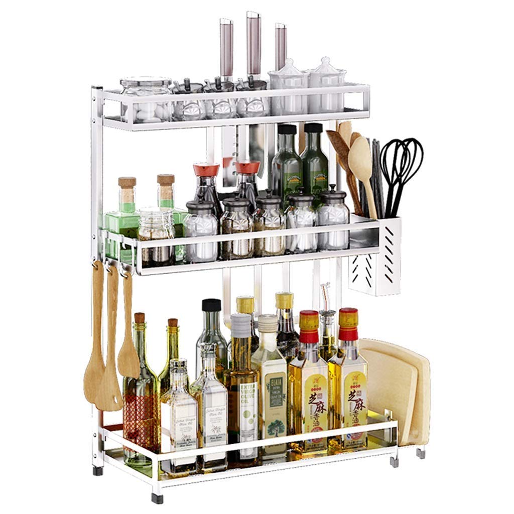 MYUYEE Modern Stainless Steel Kitchen Shelf 3 Tier Spice Rack Durable Kitchen Storage Stylish Home Space Saving Design For Spices And Essentials