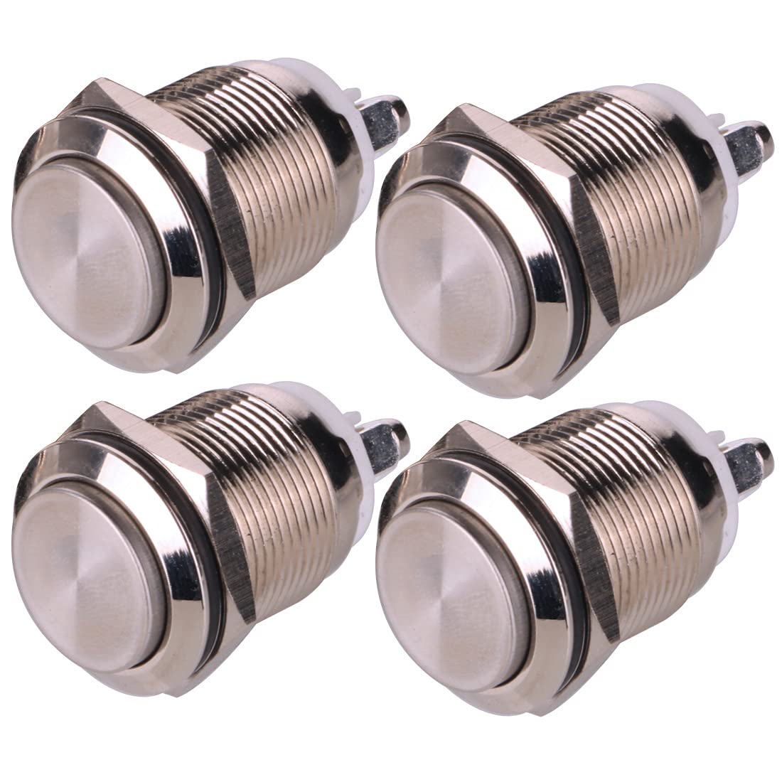 Interruttore Pulsante Scatto 22mm 5A - Impermeabile IP67, Acciaio Inox, Testa Piatta, 12V/250V