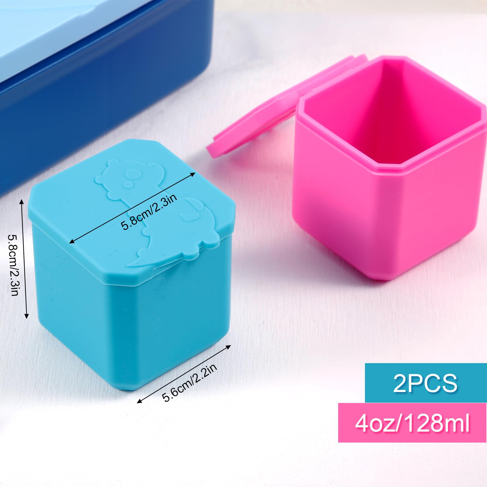 LUTER 2 Contenitori Per Salse In Silicone Per OmieBox - Blu E Verde - 2