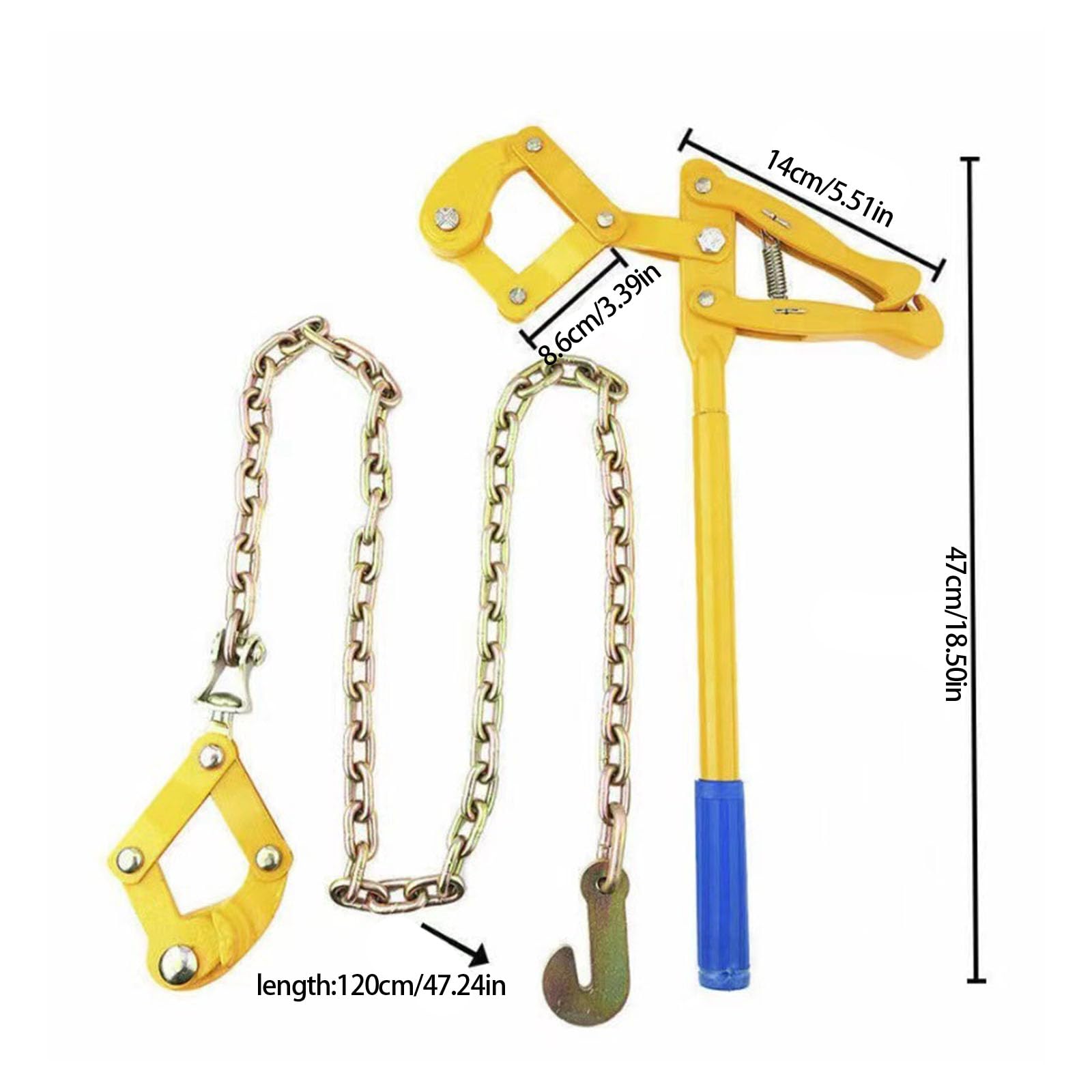 Duty Chain Link Zaunwerkzeug 2200LB Spannung, 1, 2 m Stahlkette für Drahtgeflecht und Gartenverstärkung, Zaunspanner, Werkzeug, Spanner, Drahtspanner, Verbindungswerkzeuge