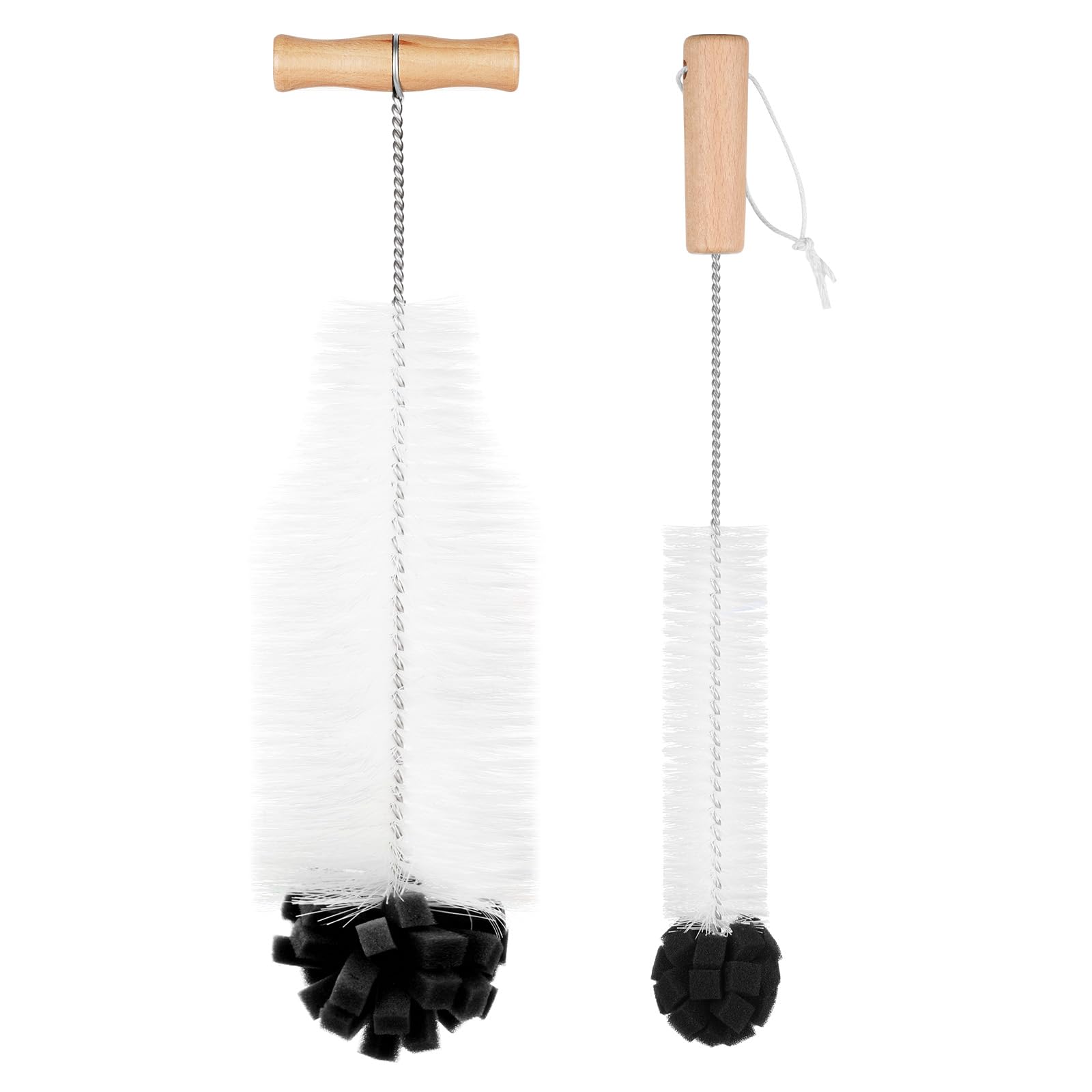 AOOTE Flaschenbürste, 35cm Flaschenbürste kompatibel mit Sodastream Glasflasche, Flaschenreiniger Bürste für Glaskaraffe für Glaskaraffe/Sodaflaschen/Babyflaschen/Trinkflaschen,Schwarz,(Kombipackung)