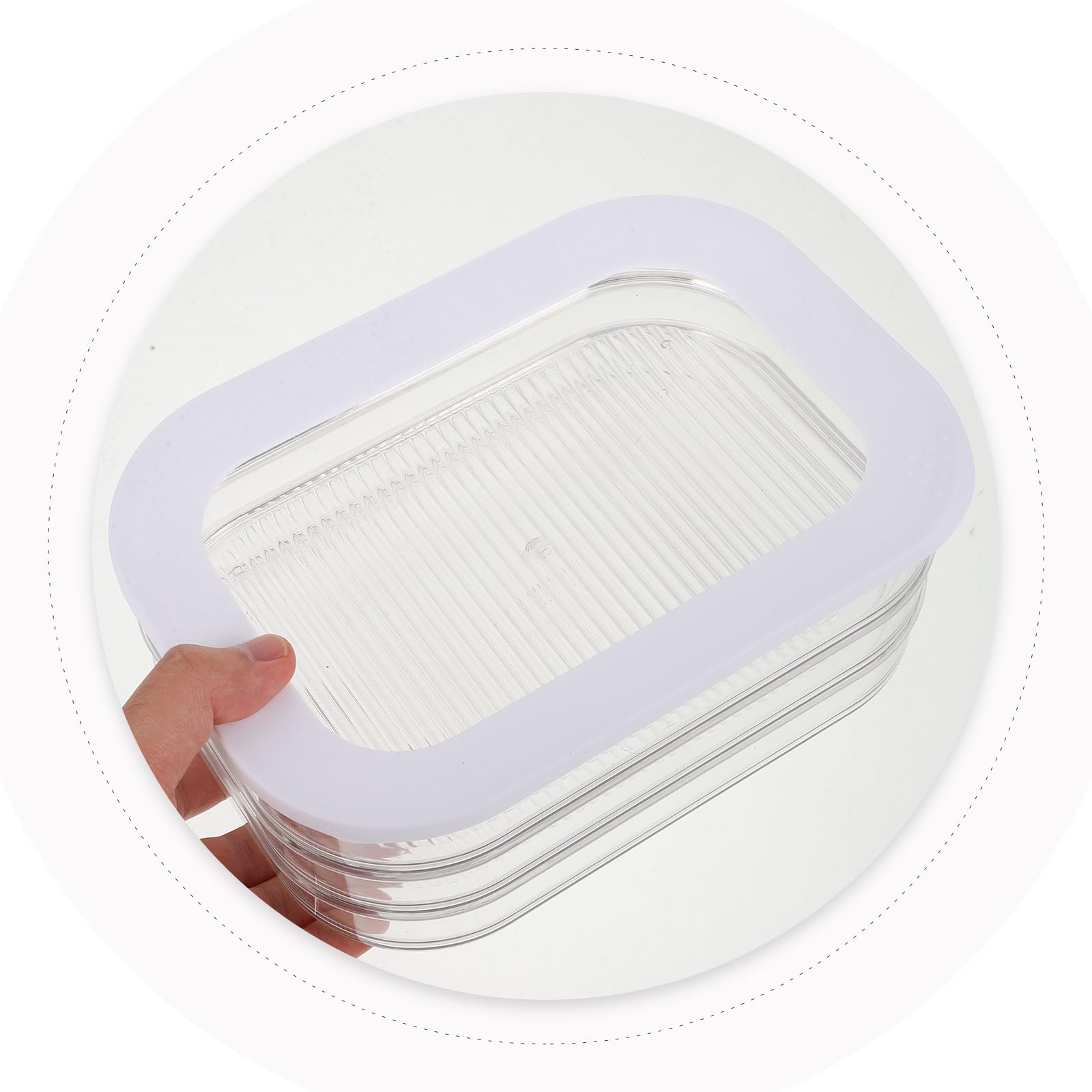 Contenedor para Almacenar Alimentos Tapa Transparente, Hermético Acrílico, Adecuado para Conservación de Tocino y Fiambres en Refrigerador