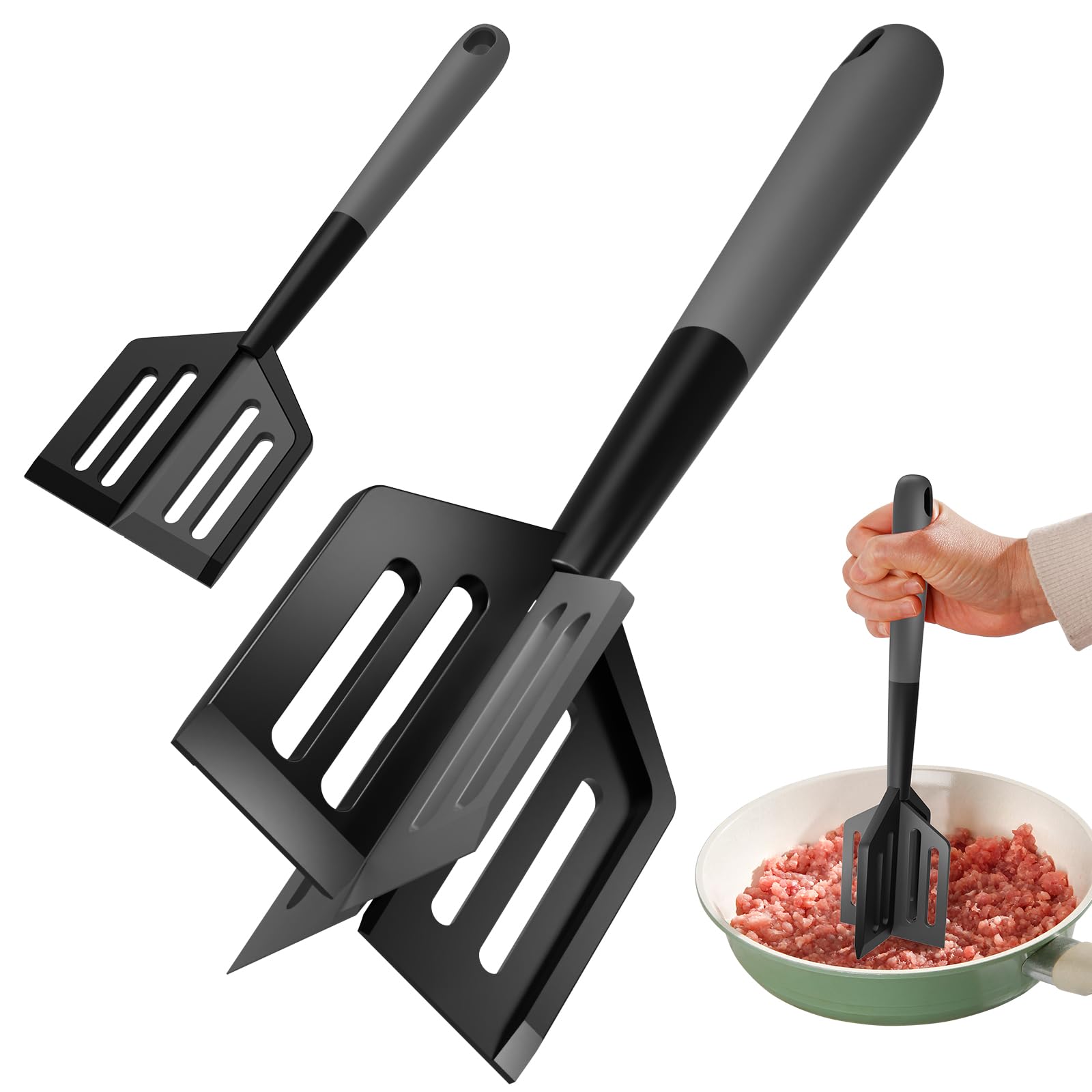 Mage Crab Meat Chopper & Spatula – Rotatable Design for Ground Beef, Mashed Potatoes & Pancakes – Heat-Resistant & Dishwasher-Safe Cooking Tool