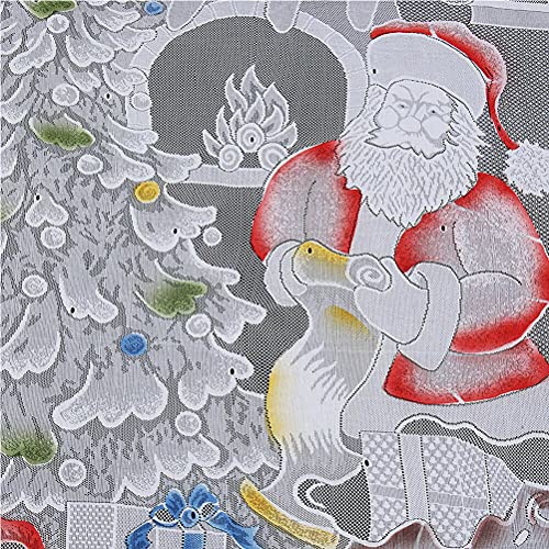 Cortinas de Renda de Natal Luz Led Papai Noel Meia Cortinas Blackout Sala Estar Quarto Decoração Cas