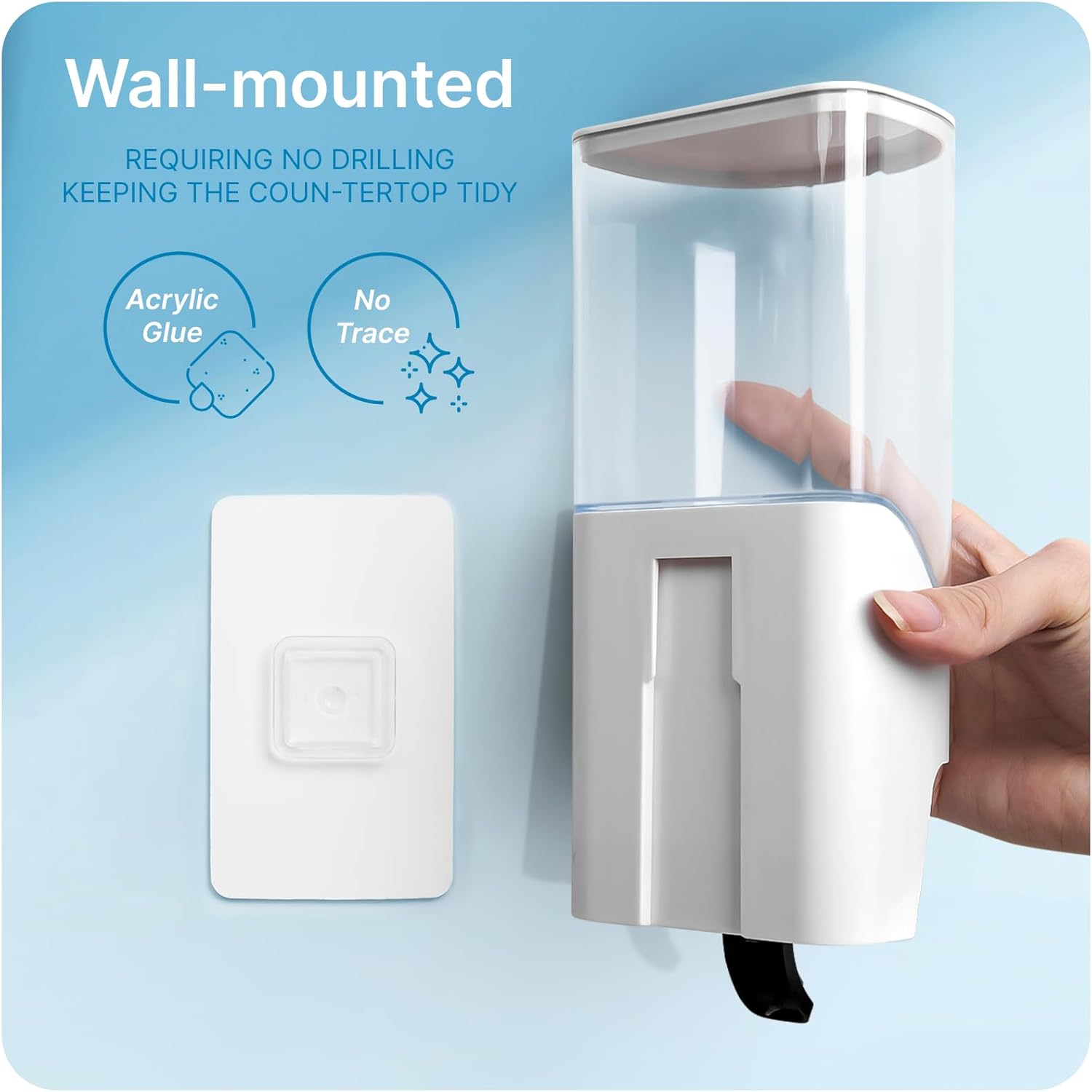Umimile Mouthwash Dispenser for Bathroom, Plastic Mouthwash Dispenser Wall Mounted, 30.4oz(900ml) Mouthwash Container with 10Pcs Reusable Cups,White - Image 4