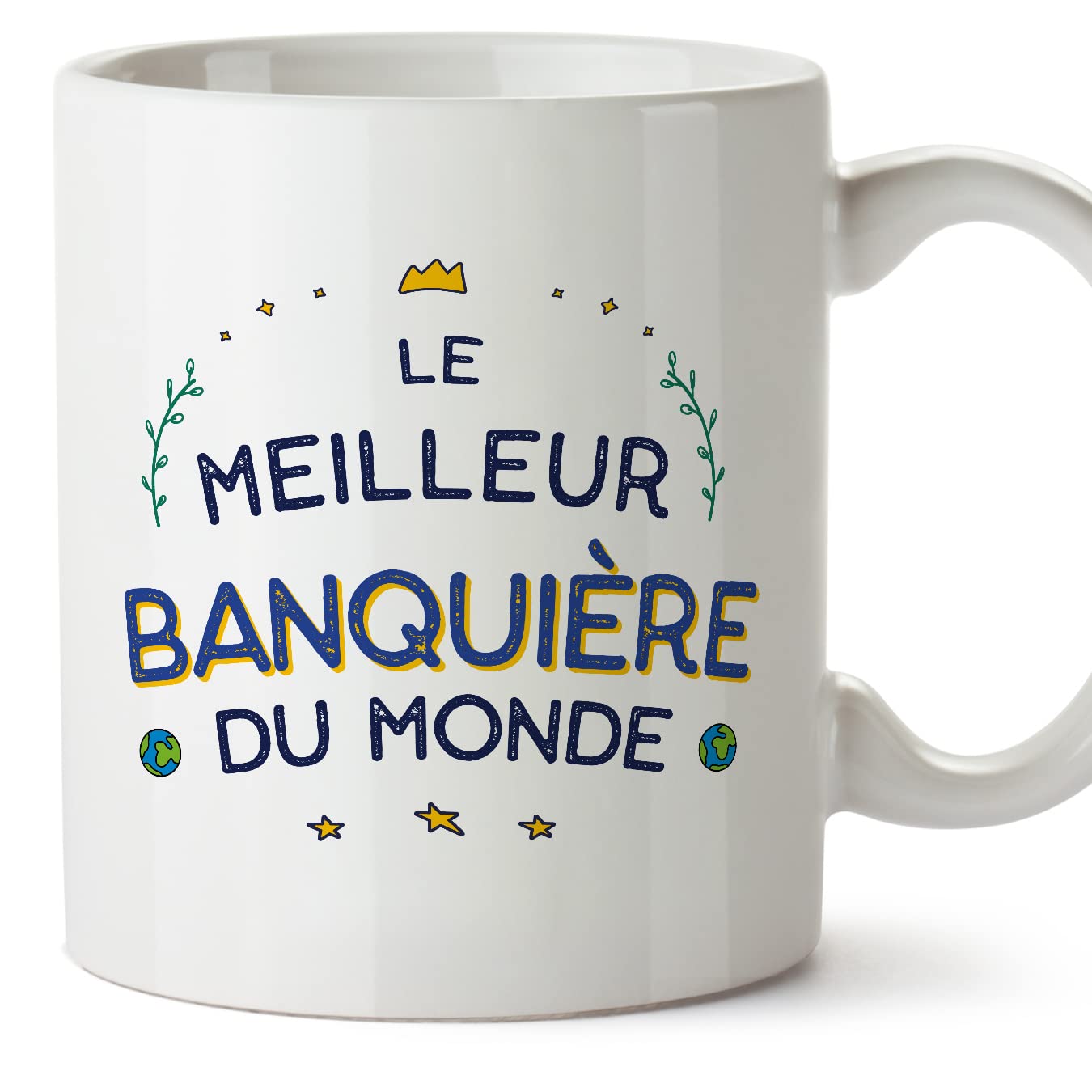 MUGFFINS Banker Man Mug - in French - Meilleur du Monde - Funny Gift for Colleagues - Ceramic 11oz Mug — image 1