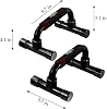 Barras para flexiones de entrenamiento de fuerza - Soportes de ejercicio con base ergonómica antideslizante y estructura resistente, portátiles para entrenamiento en casa, mangos para flexiones en el suelo 3