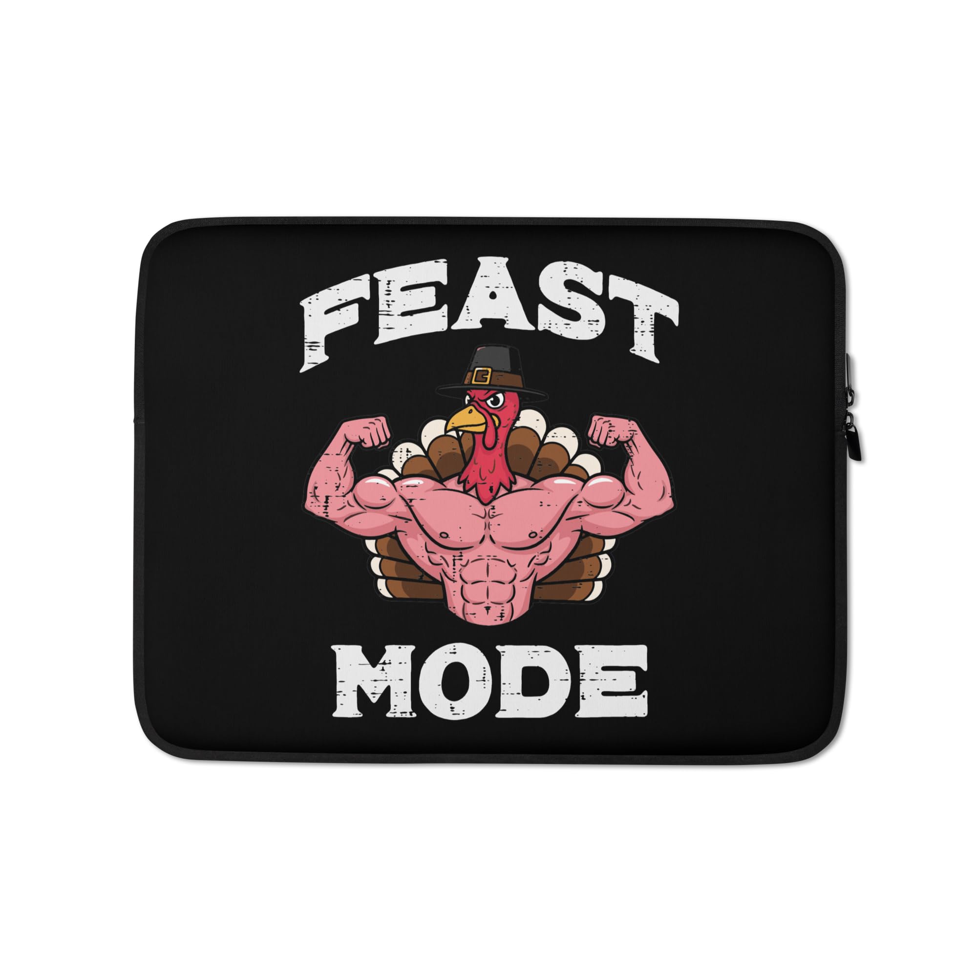 Thanksgiving Buff Turkey Feast Muscle Workout Gym Men Graphic Laptop Sleeve White/Black 13 Inches