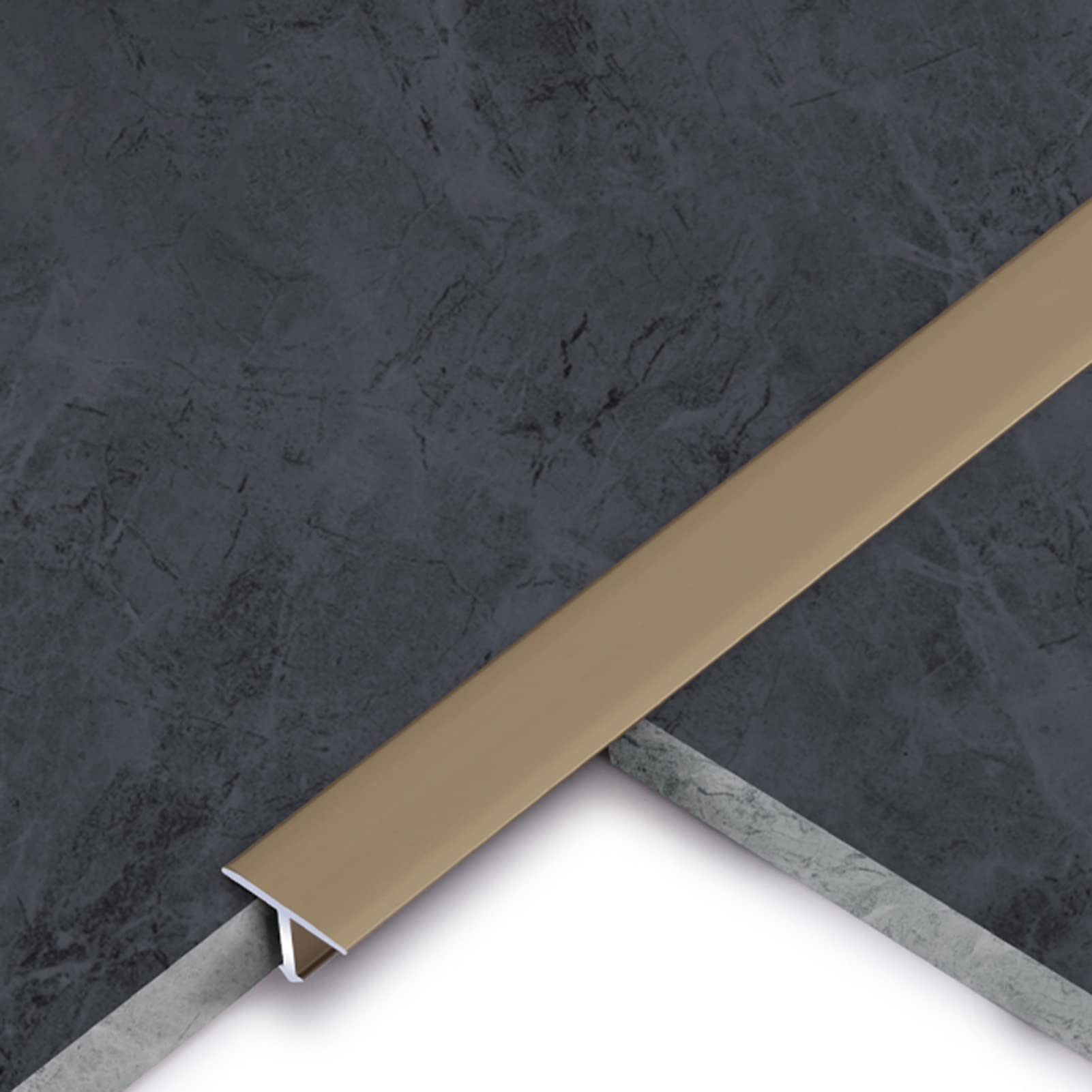 Remys Gold Restaurant Hotel,Dirt-Resistant Carpet Seams Transition Strip, Aluminum T Molding Threshold Strips, Vinyl Floor Edging Trim Strips(,95Cm/37.4In)