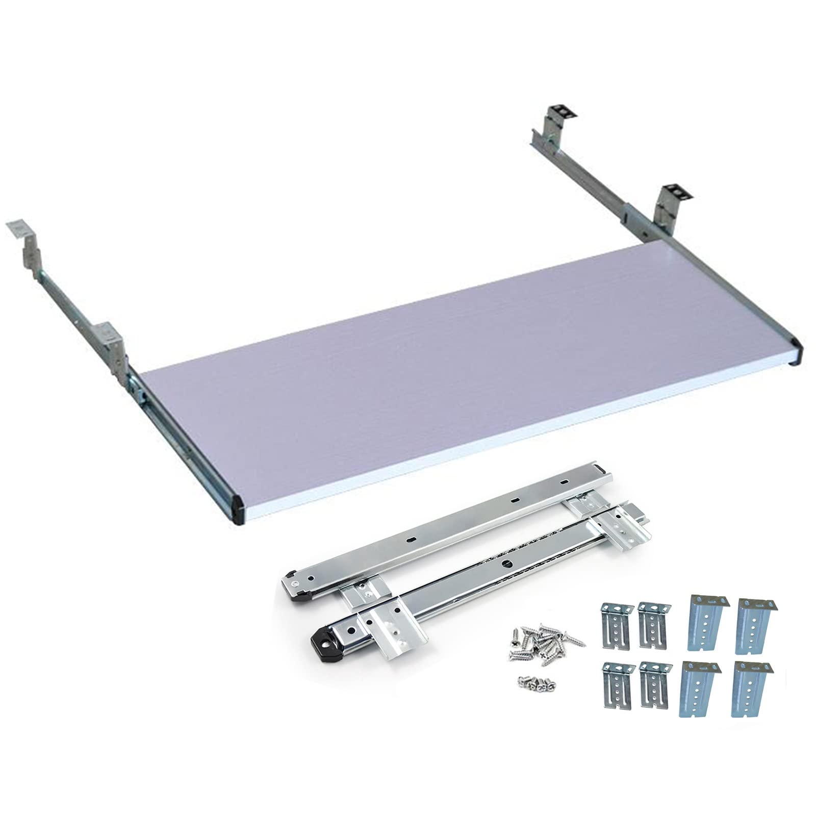 CVJdfhRE desk extender， Under Desk Keyboard Tray Adjustable Ergonomic Drawer with Armrest Shelf for Home Office Computer(B maple,54cm x 27cm)