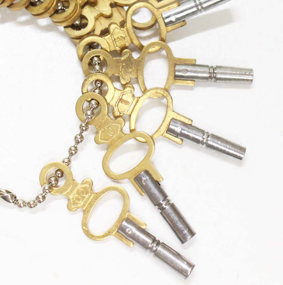 ToolUSA 14 Piece Pocket Watch Key Set | Sizes 00-12 | Quality Metal Construction | Antique Two-Tone Design | Essential for Watchmakers & Jewelers