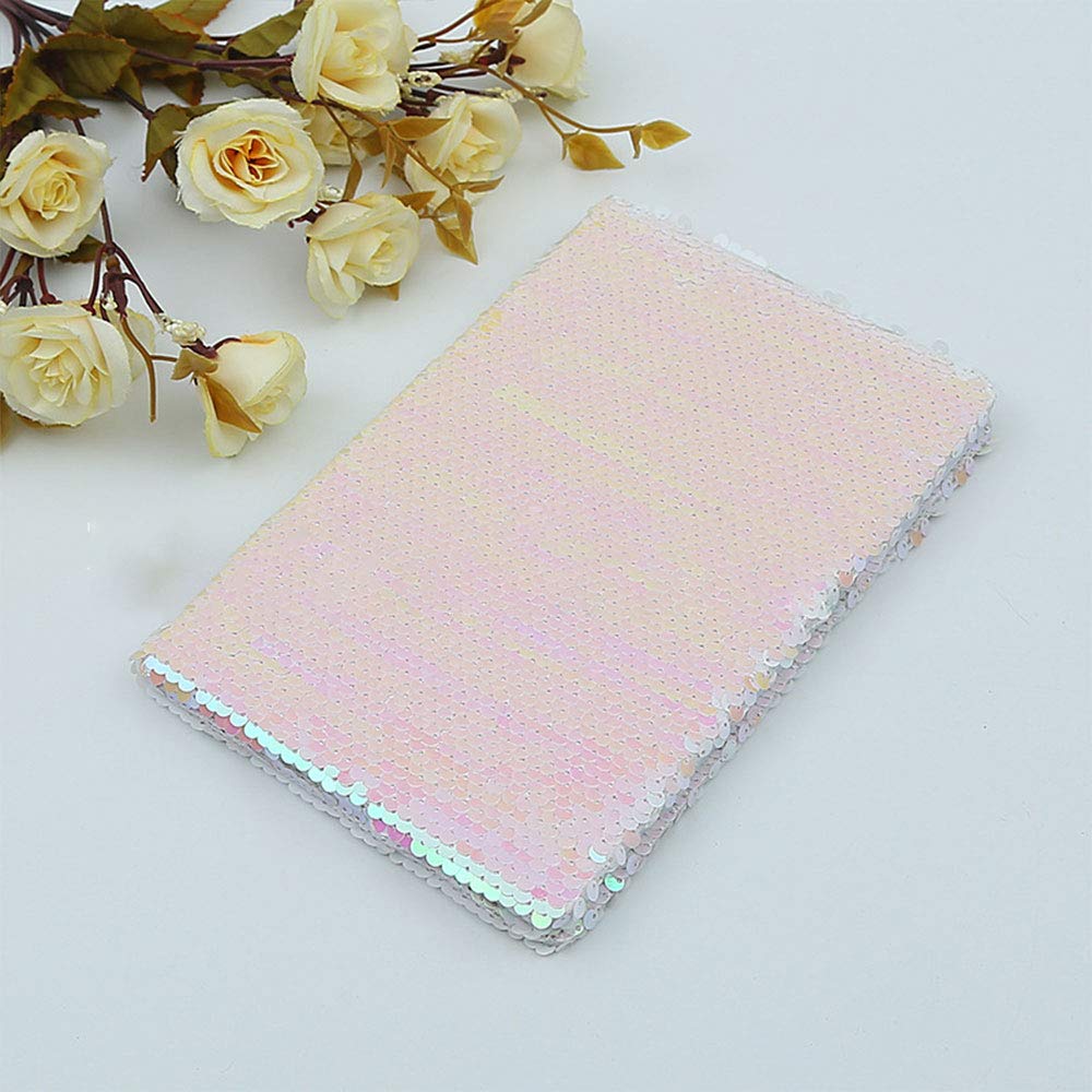 Light Pink Glittery A5 Sequin Reversible Notebook, Birthday Present for Daily Use, Writing Projects, Creating Lists and Keeping Notes — image 1