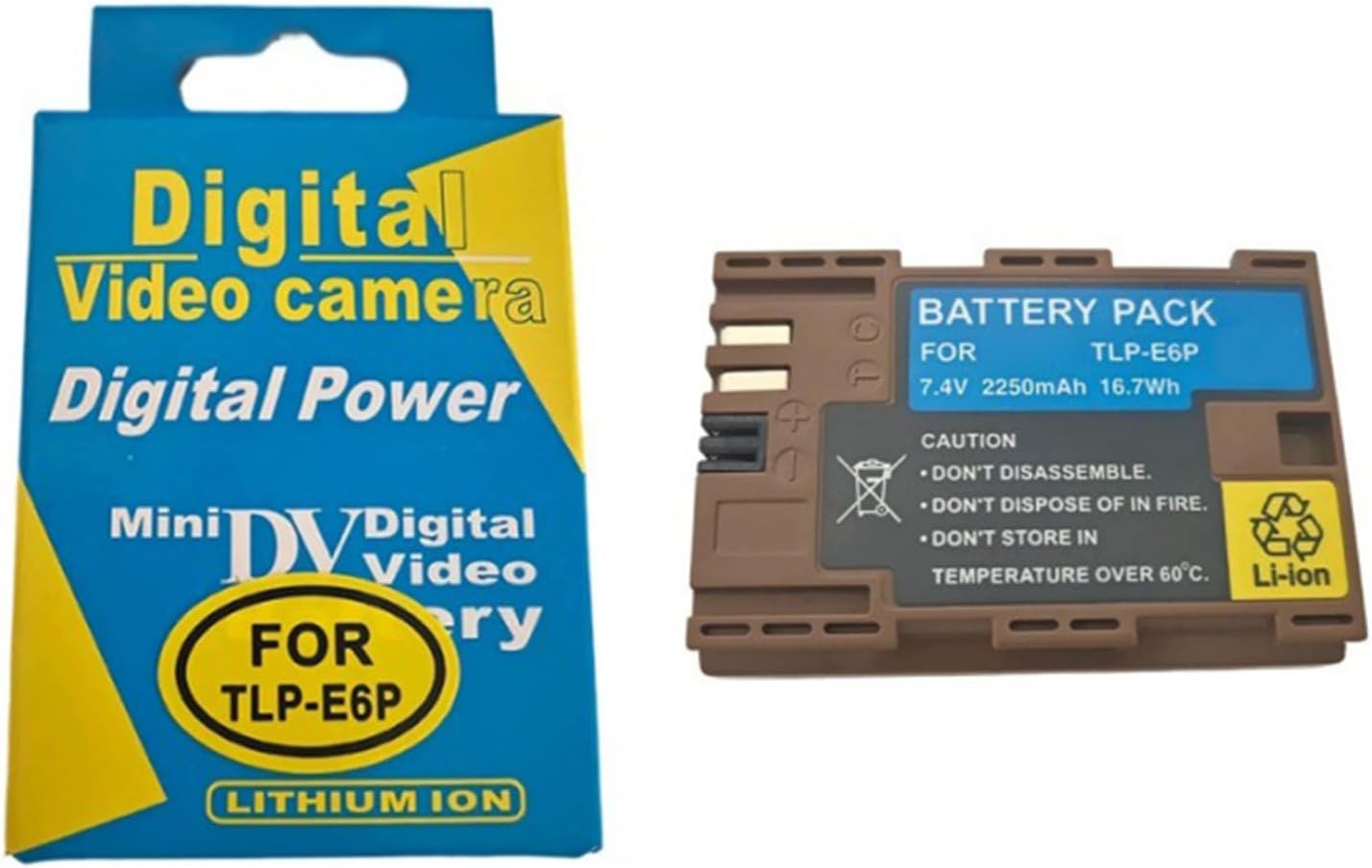 Replacement Battery for 5D3 5D4 6D 60D 80D Cameras with 7.2V