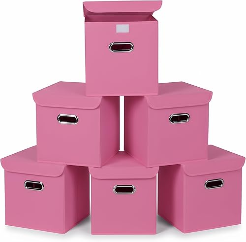 Vista 96 de Organizadores de armario de tela con tapas, cesta organizadora de almacenamiento plegable con asas, cajas de almacenamiento para almacenamiento