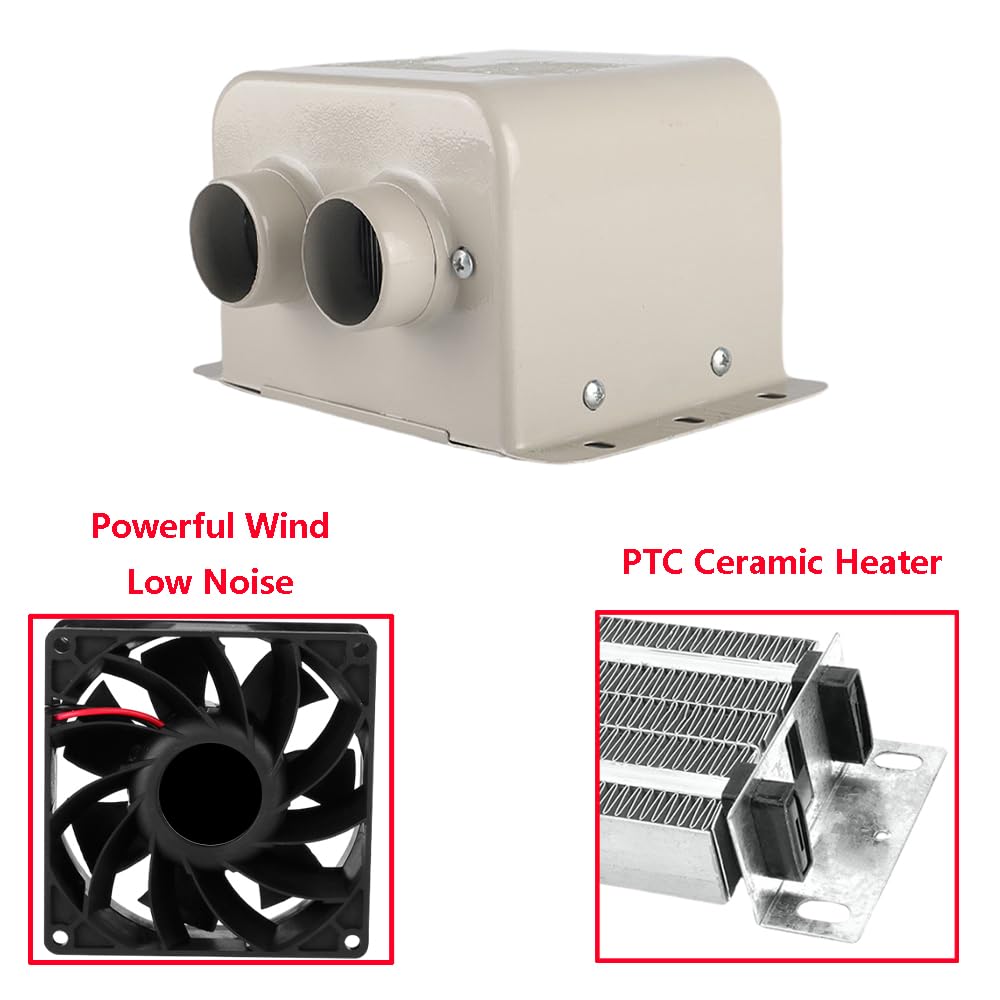 Riscaldatore per auto Riloer per camper 12V 600W 2 fori portatile invernale riscaldamento rapido parabrezza automatico finestra sbrinamento sbrinatore compatible con vari veicoli 12V