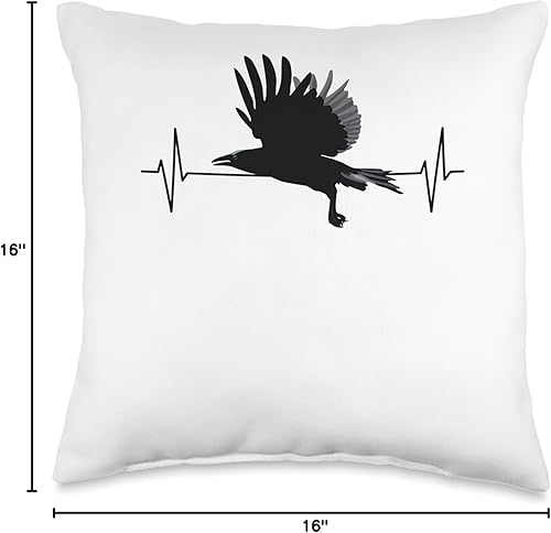 Miniatura 4 de Krähen Raben Vögel Liebhaber Bekleidung Crow Raven Heart Line Odin Viking Fans Hugin and Munin - Almohada de 16 x 16 pulgadas, multicolor