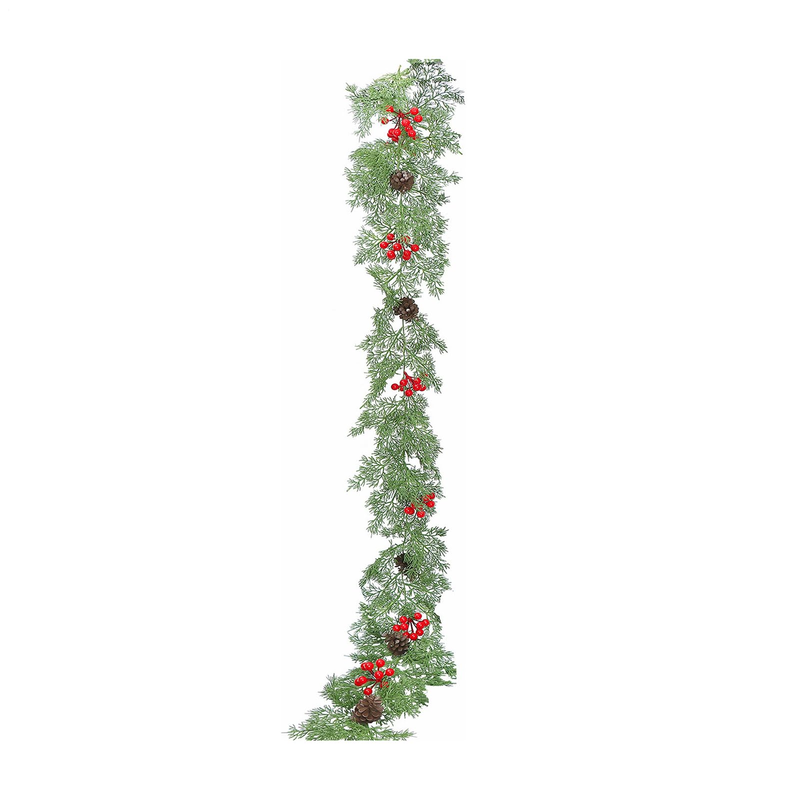 Guirlande de Noël anti-chute d'aiguilles pour décoration de cheminée et escalier