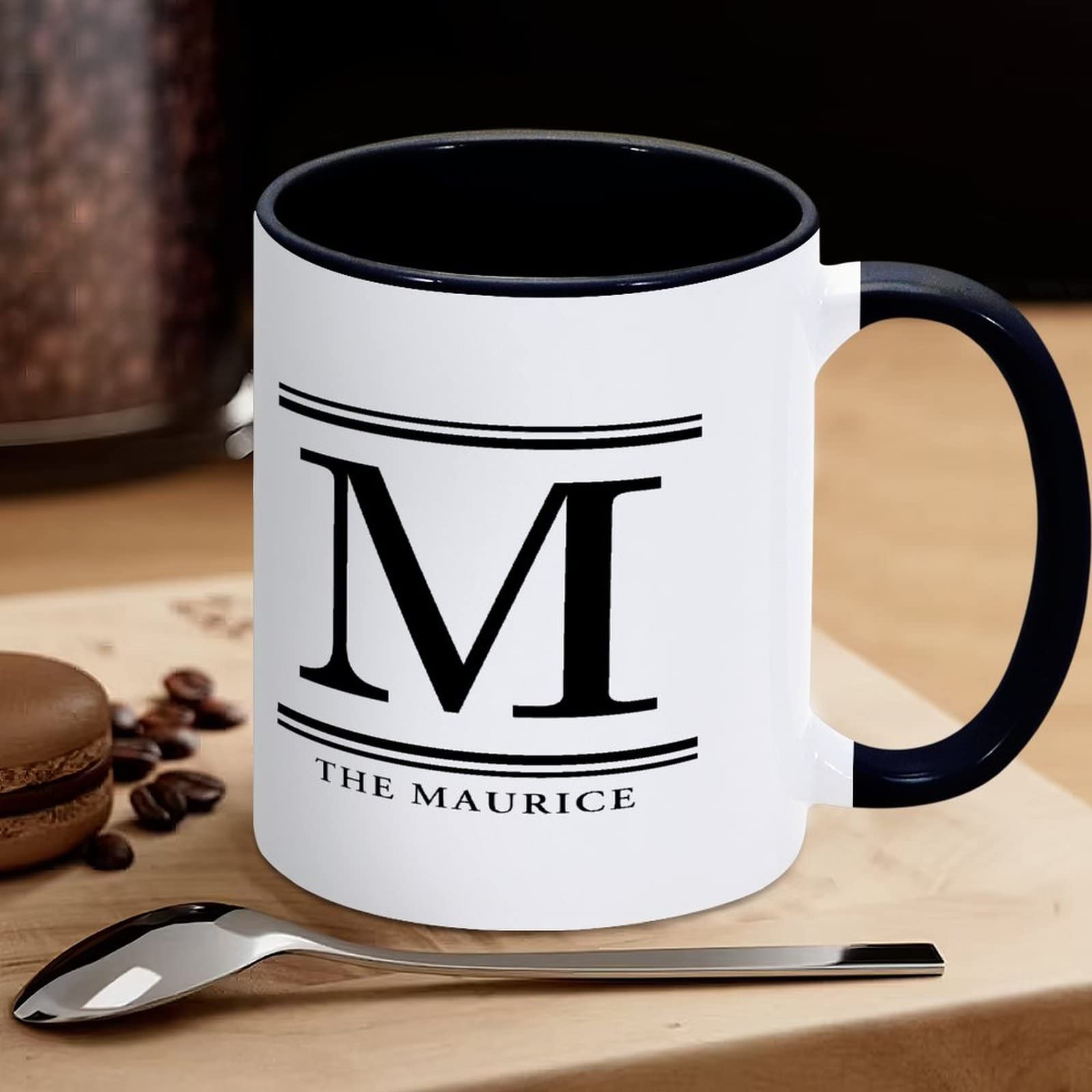 11oz Coffee Mug Custom Family Name Personalized Initial Letter M Ceramic Coffee Mug Novelty Christmas White Coffee Cup Tea Milk Juice Mug Gifts for Friends Girlfriend Boyfriend Birthday Mug