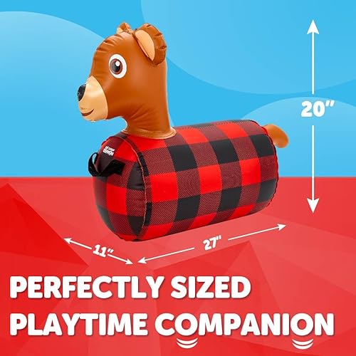 Miniatura 6 de WADDLE Hip Hopper - Oso inflable de animales de salto, para edades de 2 años en adelante, soporta hasta 85 libras