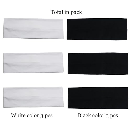 Miniatura 9 de 6 diademas blancas y negras para mujer, diadema de algodón antideslizante, elástica, soporte para la cabeza, accesorios para el cabello