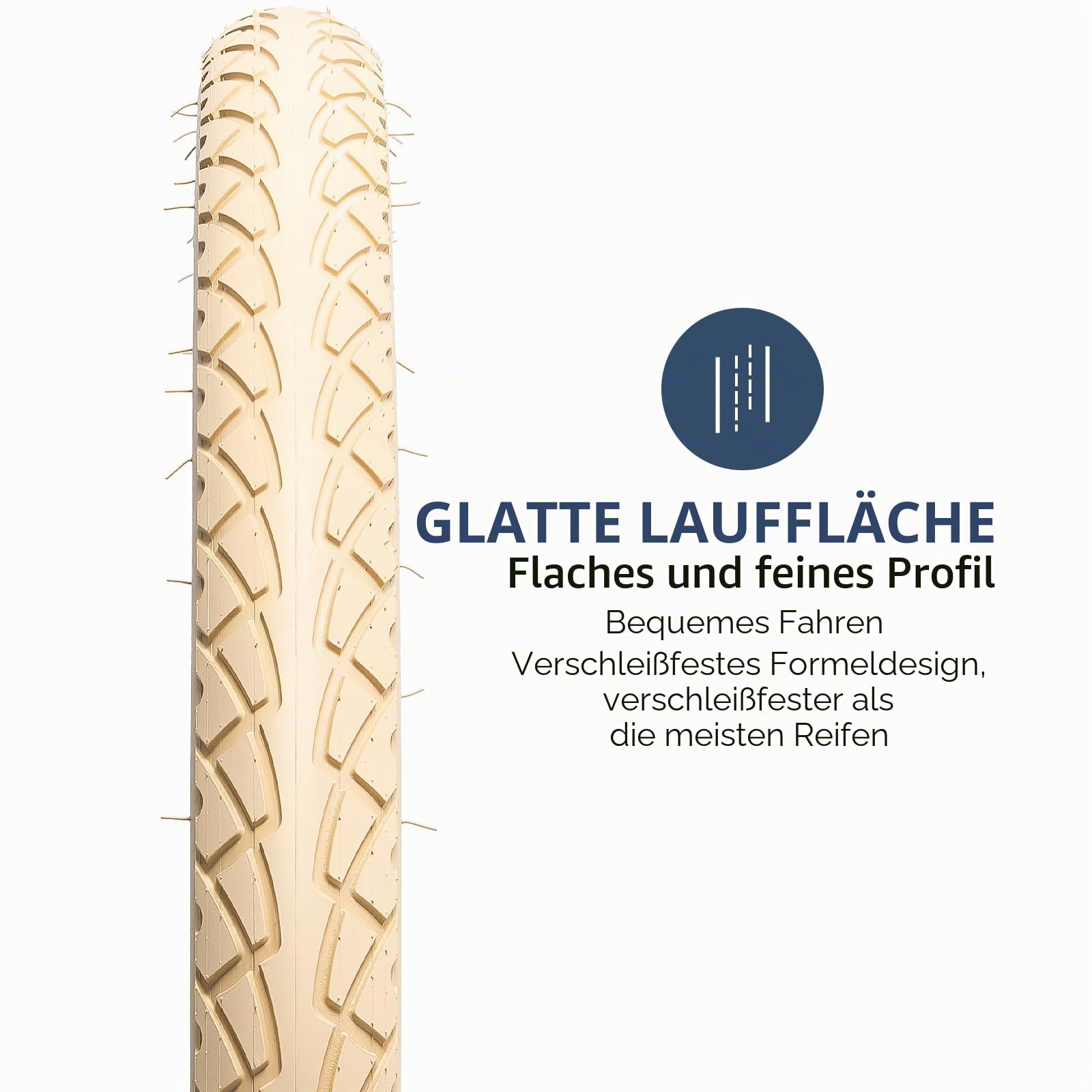 YunSCM 2PCS Faltbar 26 Zoll Reifen 26x2.10 Mantel 54-559 kompatibel Citybikes, Rennräder 26x2.0 26x2.10 26x2.125 Fahrradreifen | weißer/Beiger Reifen
