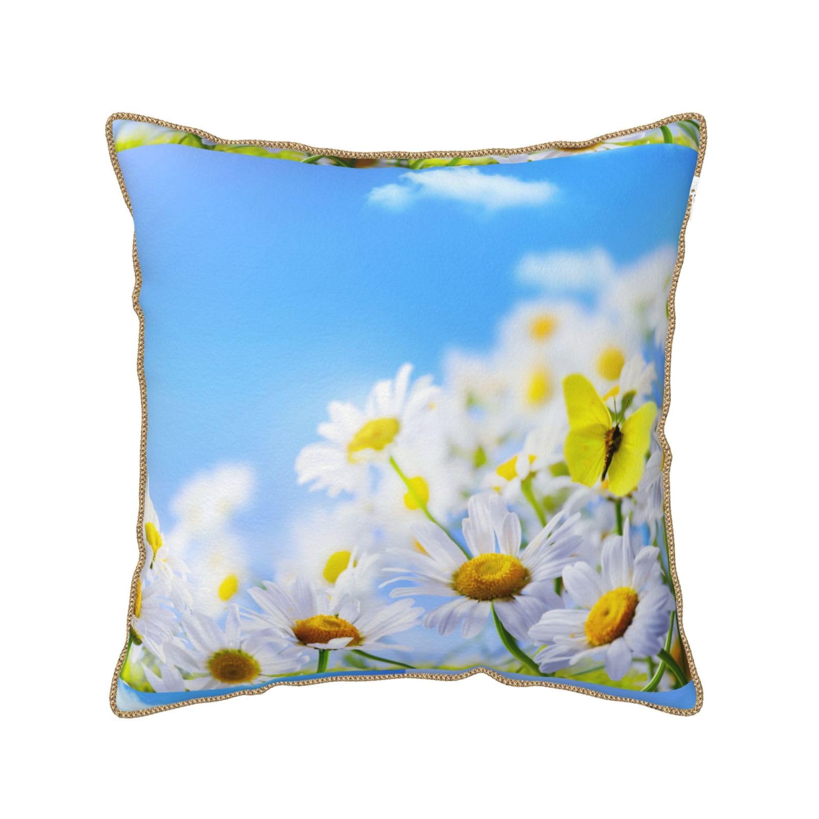 Housse de coussin en velours motif nature douceur chambre