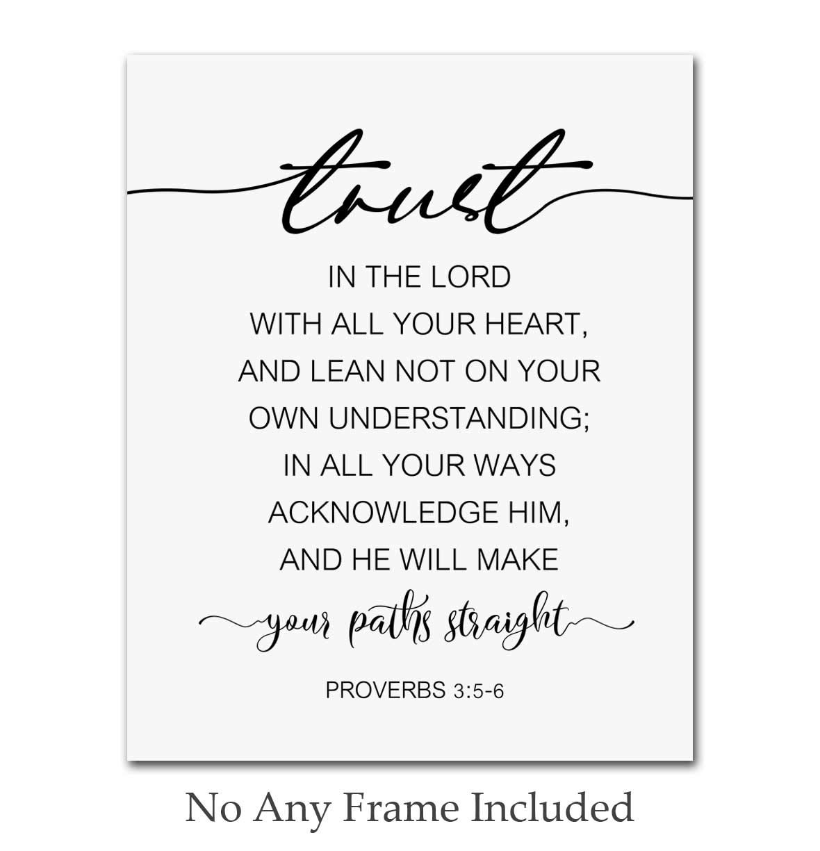 Trust In The Lord With All Your Heart Bible Quote | Desertcart Seychelles, image size:1180x1225