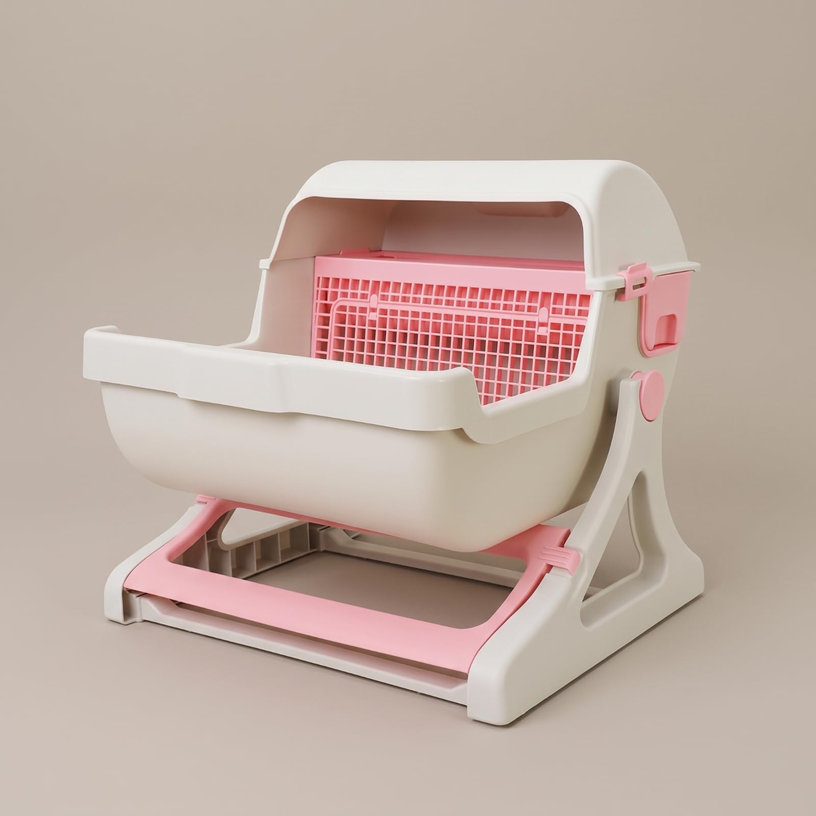 Lettiera Semi-Automatica Grande con Setaccio All'avanguardia Cassetta Igienica per Gatti, Casa, Verde, Lettiera Per Gatti Semi-automatica A Ribalta
