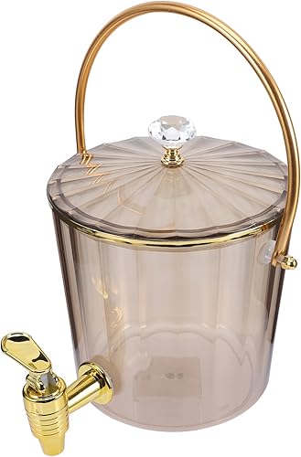 Cabilock Dispensador de agua portátil con grifo hervidor de hielo para almacenamiento de jugos para fiesta de suministro de bebidas frías