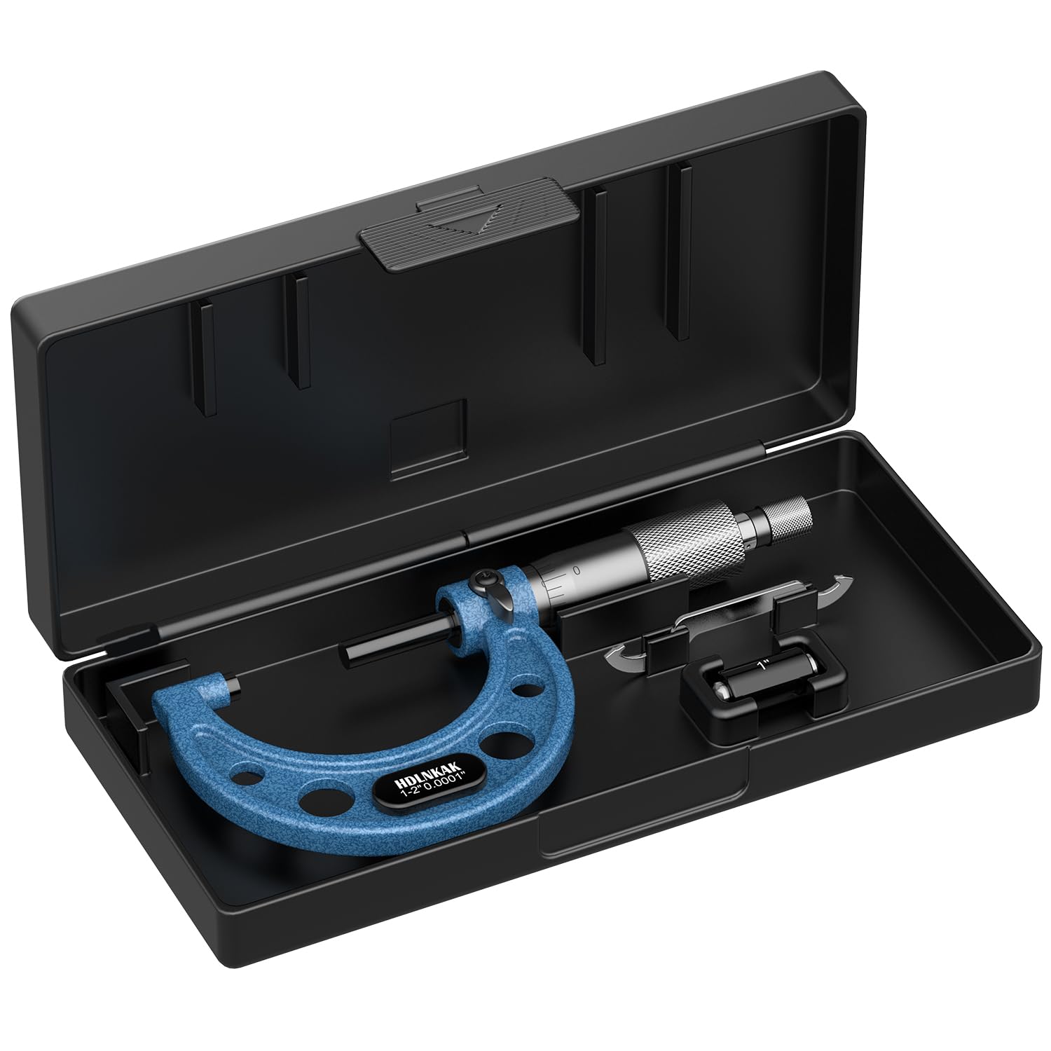 HDLNKAK Outside Micrometer, 1-2" Machinist Micrometer, 0.0001" Graduation Micrometer Set, Alloy Precision Micrometer, Machinist Tool, Micrometer Standard with Case.
