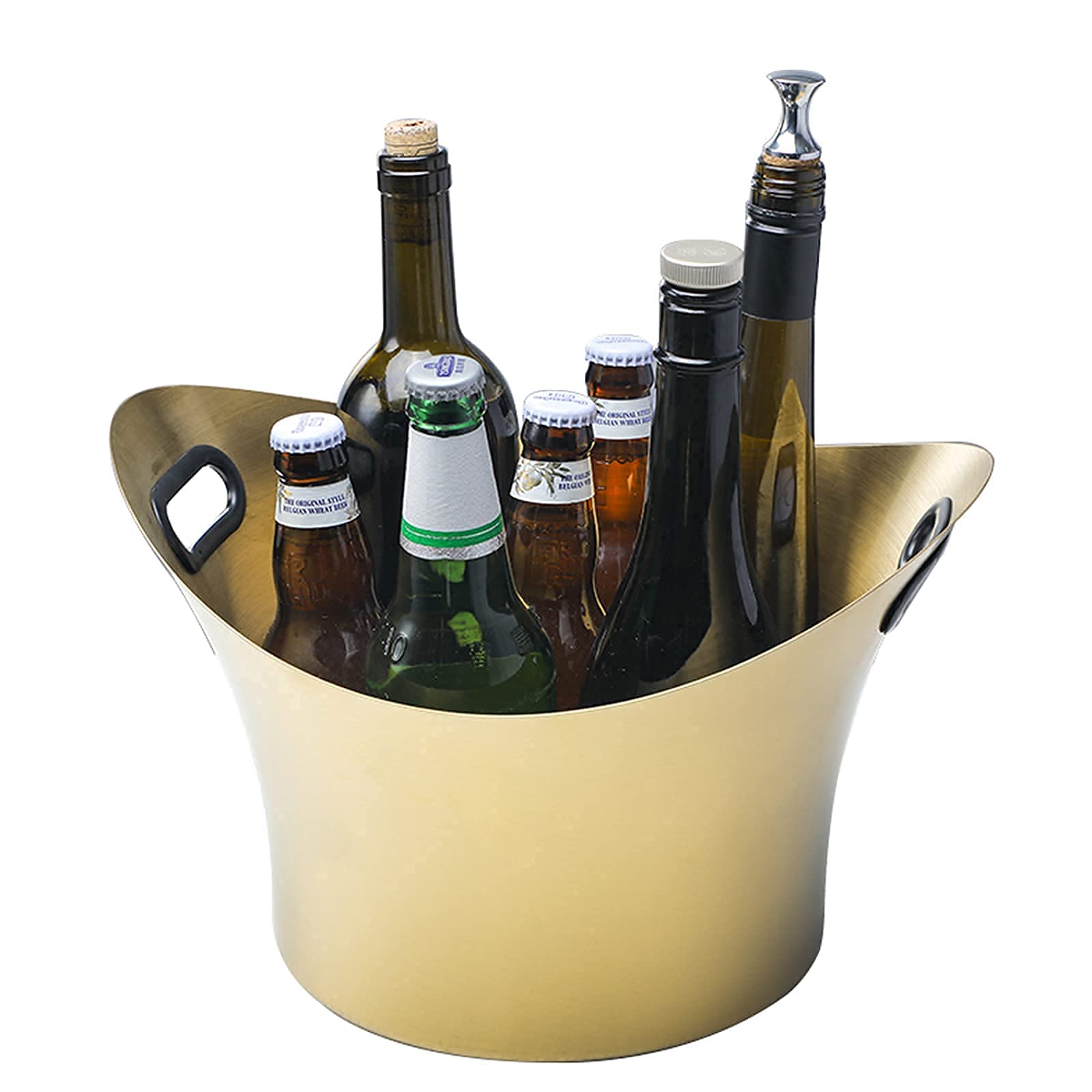 KOHARA Cubo de Hielo de Acero Inoxidable, Equipado con Pinzas para Hielo, Enfriador de Bebidas para Botellas de Cerveza, Cubo de Hielo para Fiestas, Caja de Bebidas frías para Bebidas