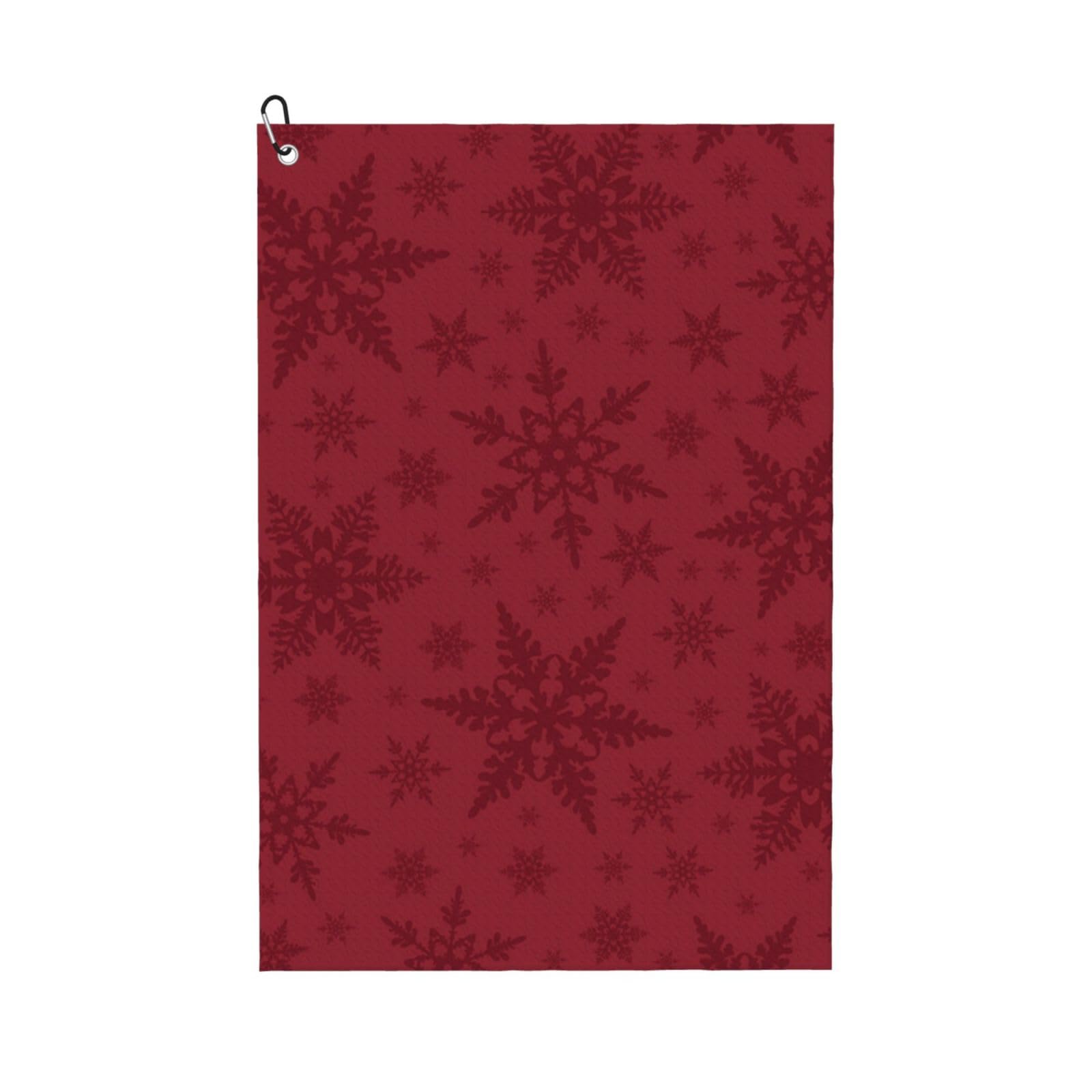 Hnnkloy Christmas Red Christmas Snowflake, 16x24 in Portable Waffle Golf Towels with Carabiner Clip for Golf Bag