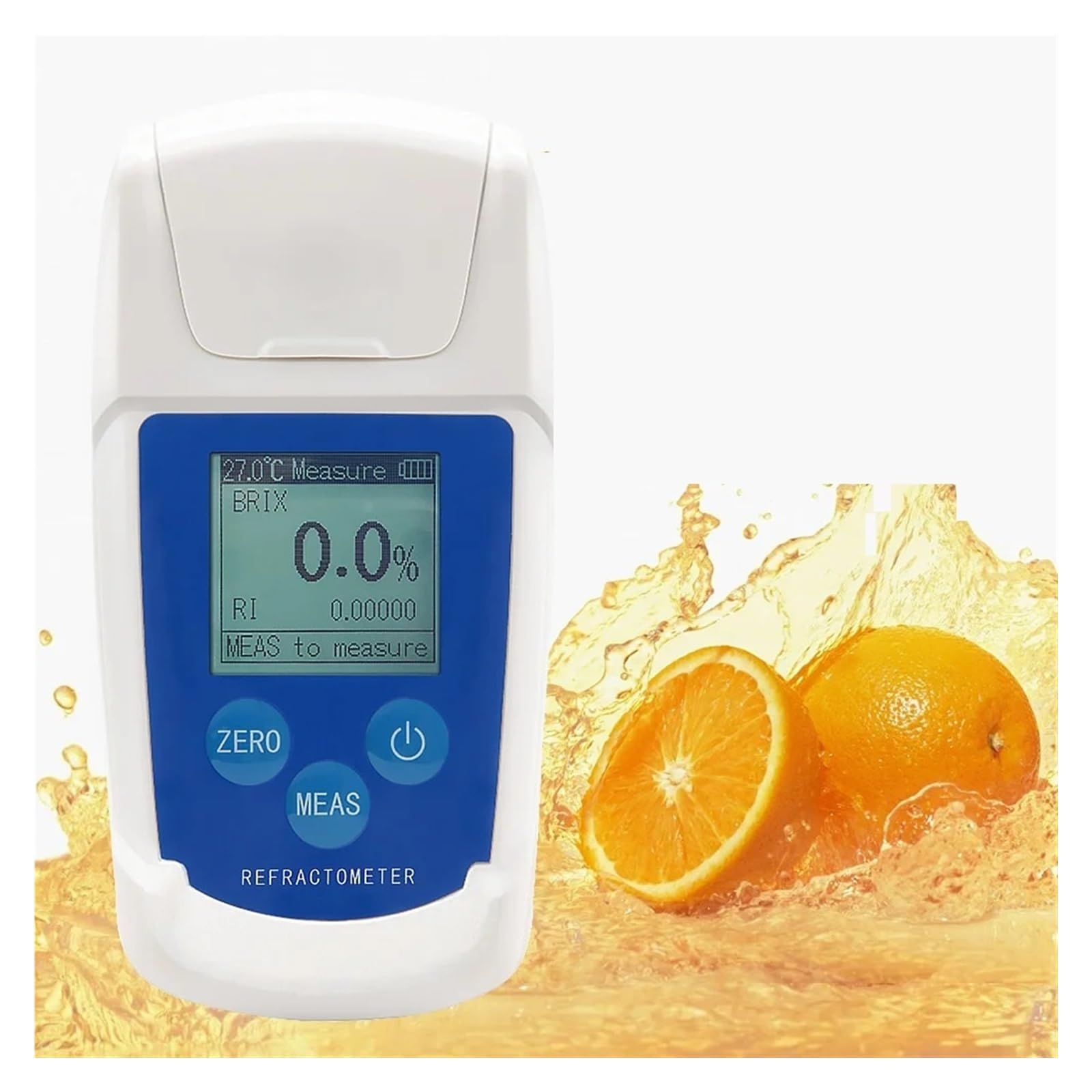 Kogedss One Color Refractometer, 0-55% Digital Refractometer Meter Automatic Temperature Compensation Refractive Index Sugar Content Tester For Fruit