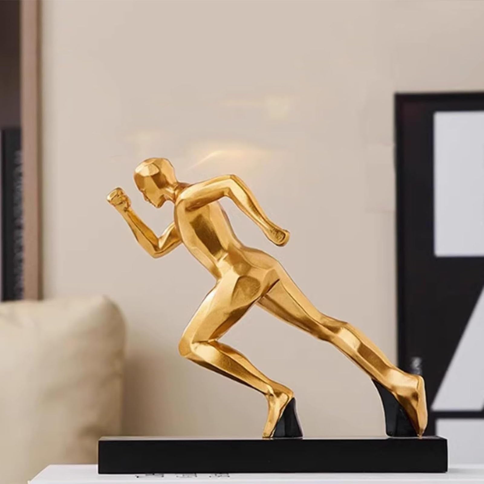 JOUFNING Sportsman Art Sculpture, Creative Figurines Home Decor, Player Figure Desktop Decorations, Desk Ornaments Collectible, Gift Crafts for Living Room Party Dining(B)