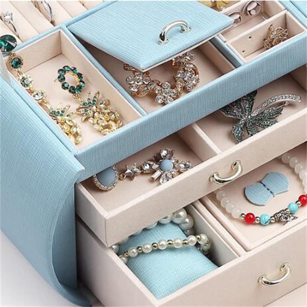 Portagioie retrò Classico, Portatile, Multistrato, in Pelle, di Grande capacità, Regalo per Donna